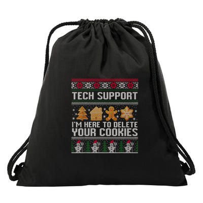 Techsupport I’M Here To Delete Your Cookies Christmas Drawstring Bag