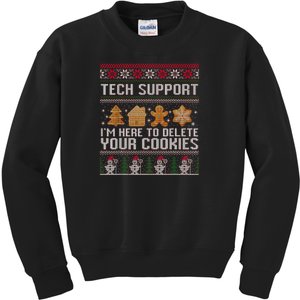 Techsupport I’M Here To Delete Your Cookies Christmas Kids Sweatshirt