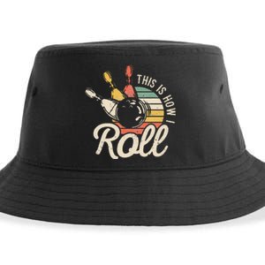 This Is How I Roll Retro Bowling Bowler Funny Gift Cap Sleeve Sustainable Bucket Hat