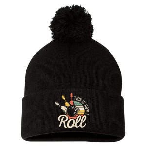 This Is How I Roll Retro Bowling Bowler Funny Gift Cap Sleeve Pom Pom 12in Knit Beanie