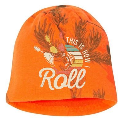 This Is How I Roll Retro Bowling Bowler Funny Gift Cap Sleeve Kati - Camo Knit Beanie