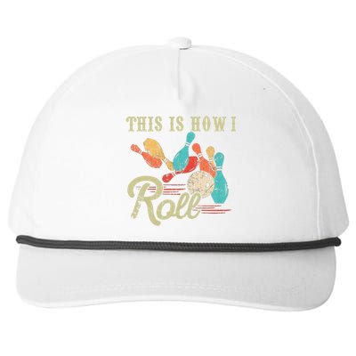 This Is How I Roll Bowler Funny Retro Bowling Bowler Retro Team Bowler Bowling Snapback Five-Panel Rope Hat