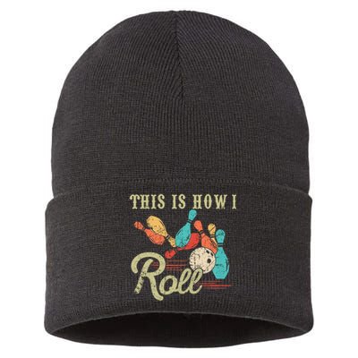 This Is How I Roll Bowler Funny Retro Bowling Bowler Retro Team Bowler Bowling Sustainable Knit Beanie