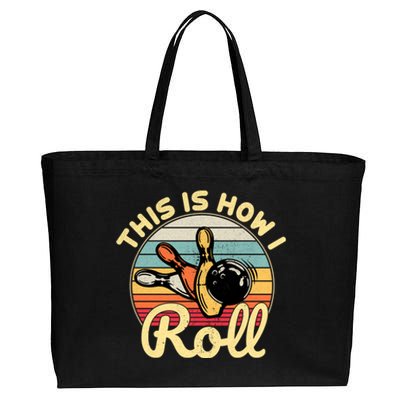 This Is How I Roll Bowler Funny Retro Bowling Bowler Retro Team Bowler Bowling Cotton Canvas Jumbo Tote