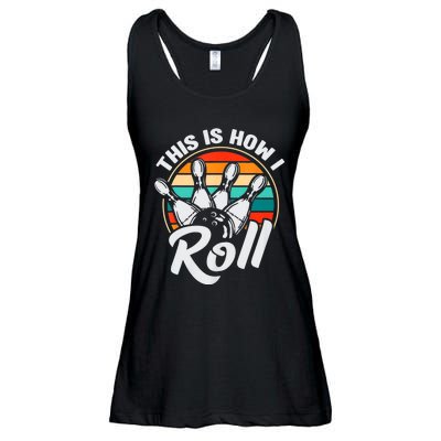 This Is How I Roll Bowler Funny Retro Bowling 60s 70s Bowler Team Bowler Bowling Ladies Essential Flowy Tank