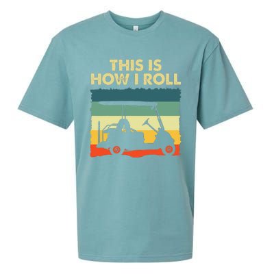 This Is How I Roll Retro Vintage Golf Cart Funny Golfing Sueded Cloud Jersey T-Shirt