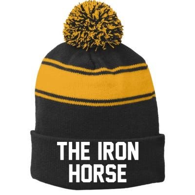 The Iron Horse Stripe Pom Pom Beanie