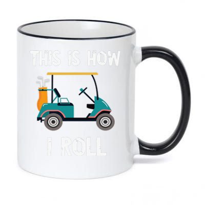 This Is How I Roll Retro Vintage Golf Cart Funny Golfing 11oz Black Color Changing Mug