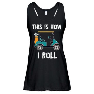 This Is How I Roll Retro Vintage Golf Cart Funny Golfing Ladies Essential Flowy Tank
