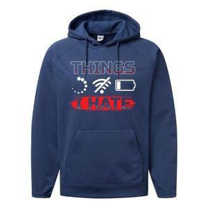 Things I Hate It Gaming Programmer Coder Gamer Gift Great Gift Performance Fleece Hoodie