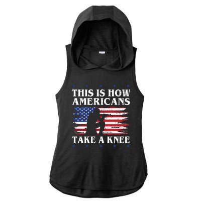 This Is How Americans Take A Knee Ladies PosiCharge Tri-Blend Wicking Draft Hoodie Tank