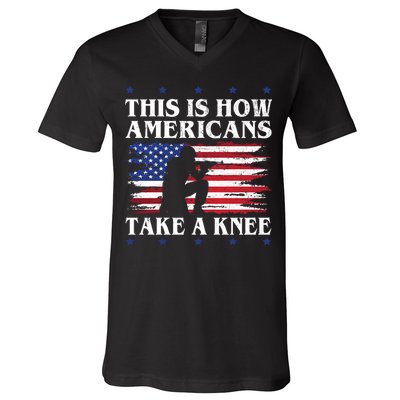 This Is How Americans Take A Knee V-Neck T-Shirt