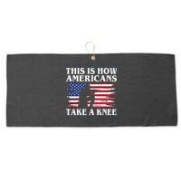 This Is How Americans Take A Knee Large Microfiber Waffle Golf Towel