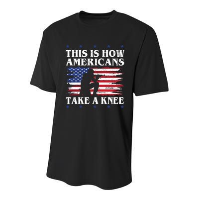 This Is How Americans Take A Knee Youth Performance Sprint T-Shirt