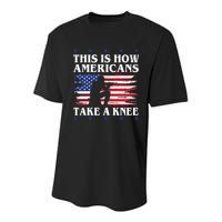 This Is How Americans Take A Knee Youth Performance Sprint T-Shirt