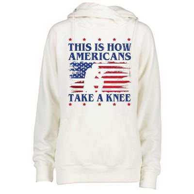 This Is How Americans Take A Knee Womens Funnel Neck Pullover Hood