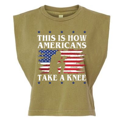 This Is How Americans Take A Knee Garment-Dyed Women's Muscle Tee