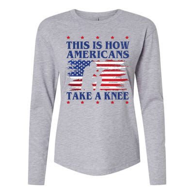 This Is How Americans Take A Knee Womens Cotton Relaxed Long Sleeve T-Shirt