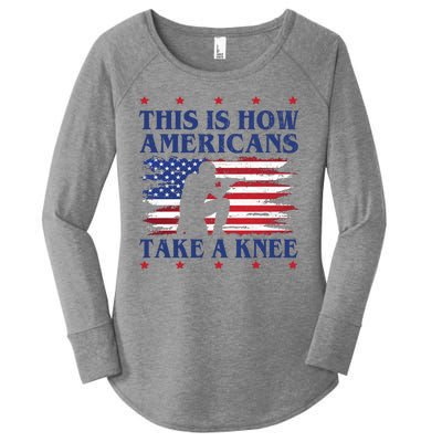 This Is How Americans Take A Knee Women's Perfect Tri Tunic Long Sleeve Shirt