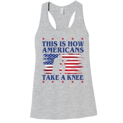 This Is How Americans Take A Knee Women's Racerback Tank