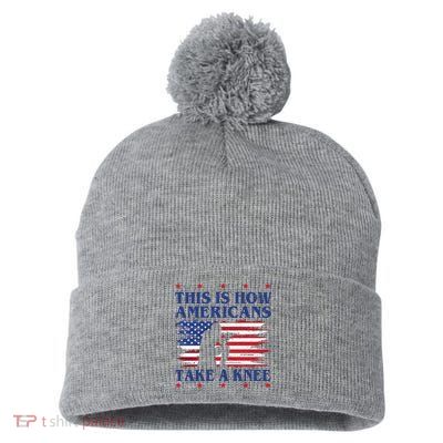 This Is How Americans Take A Knee Pom Pom 12in Knit Beanie