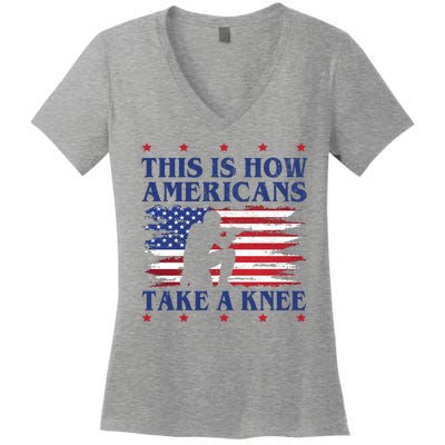 This Is How Americans Take A Knee Women's V-Neck T-Shirt