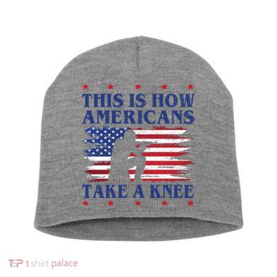 This Is How Americans Take A Knee Short Acrylic Beanie