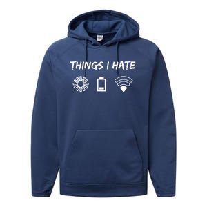 Things I Hate It Gaming Programmer Coder Gamer Gift Performance Fleece Hoodie