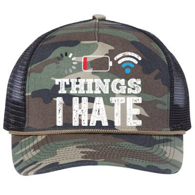 Things I Hate Funny Computer Programmer Programming Graphic Gift Retro Rope Trucker Hat Cap