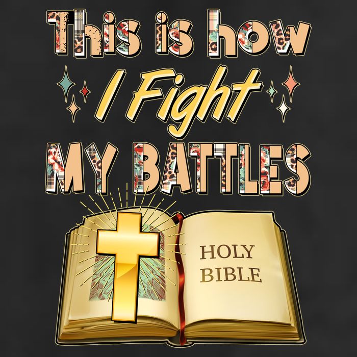 This Is How I Fight My Battles Holy Bible Faith 7 Panel Mesh Trucker Snapback Hat