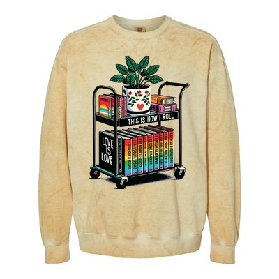 This Is How I Roll Pride Lgbtqia Library Colorblast Crewneck Sweatshirt