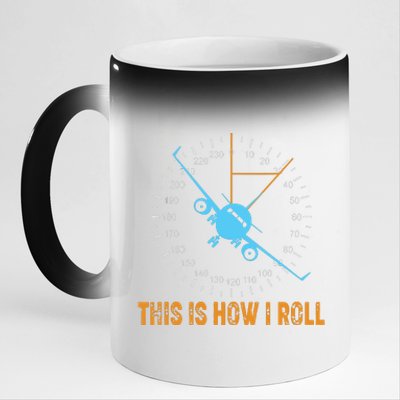 This Is How I Roll Airplane Pilot Shirts Aviation 11oz Black Color Changing Mug