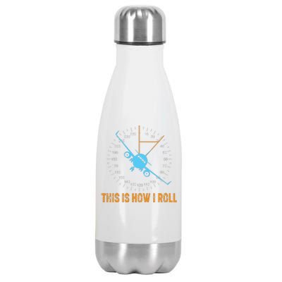 This Is How I Roll Airplane Pilot Shirts Aviation Stainless Steel Insulated Water Bottle