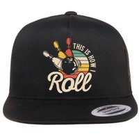 This Is How I Roll Retro Bowling Team Bowler Flat Bill Trucker Hat