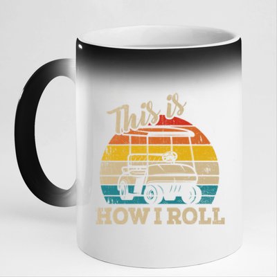 This Is How I Roll Retro Vintage Golf Cart Funny Golfing Gift 11oz Black Color Changing Mug