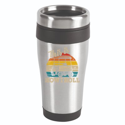 This Is How I Roll Retro Vintage Golf Cart Funny Golfing Gift 16oz Travel Tumbler