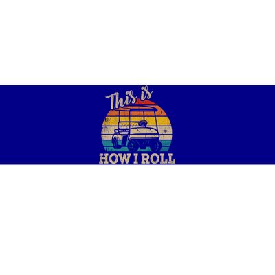 This Is How I Roll Retro Vintage Golf Cart Funny Golfing Gift Bumper Sticker