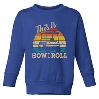 This Is How I Roll Retro Vintage Golf Cart Funny Golfing Gift Toddler Sweatshirt