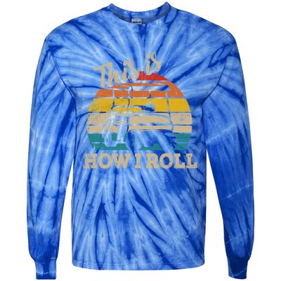 This Is How I Roll Retro Vintage Golf Cart Funny Golfing Gift Tie-Dye Long Sleeve Shirt