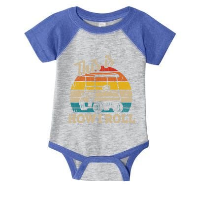 This Is How I Roll Retro Vintage Golf Cart Funny Golfing Gift Infant Baby Jersey Bodysuit