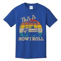 This Is How I Roll Retro Vintage Golf Cart Funny Golfing Gift Kids T-Shirt