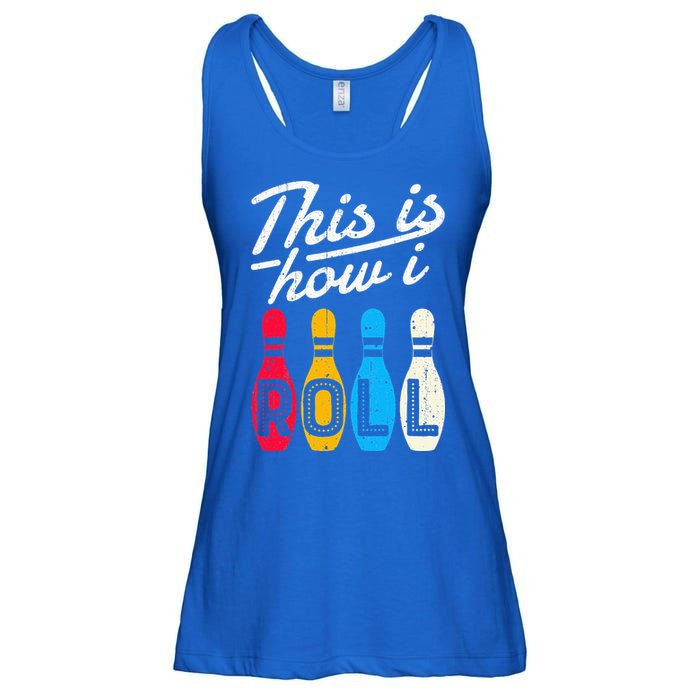 This Is How I Roll Bowling Bowler Bowlers Funny Ladies Essential Flowy Tank