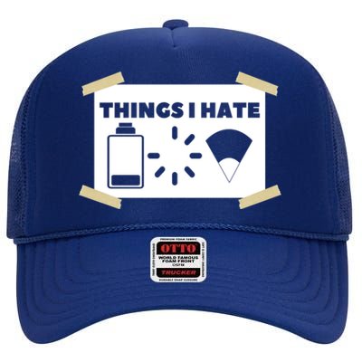 Things I Hate Programmer Gamer Funny Gamer Gift High Crown Mesh Back Trucker Hat