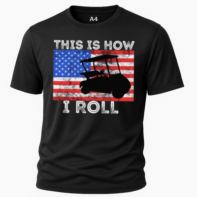 This Is How I Roll Golf Cart Driver American Flag Golfing Performance Shirt