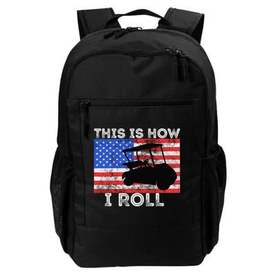 This Is How I Roll Golf Cart Driver American Flag Golfing Backpack