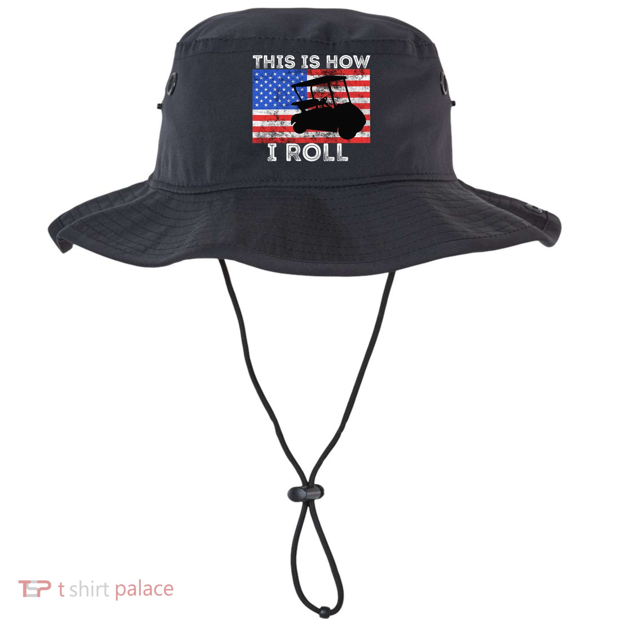 This Is How I Roll Golf Cart Driver American Flag Golfing Bucket Hat