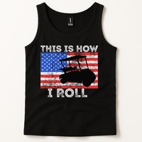 This Is How I Roll Golf Cart Driver American Flag Golfing Tank Top
