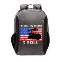 This Is How I Roll Golf Cart Driver American Flag Golfing Vector Backpack