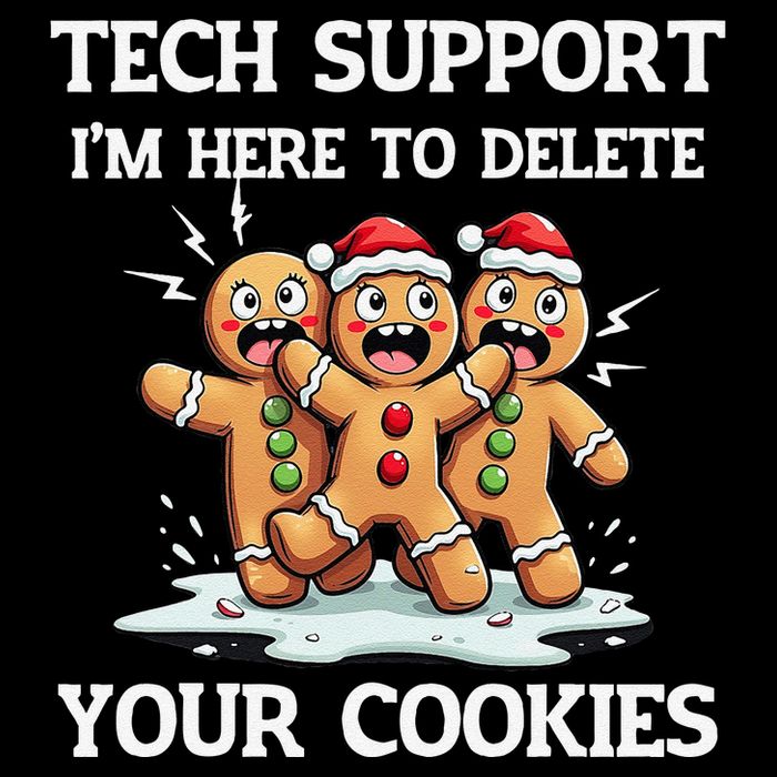 Techsupport IM Here To Delete Your Cookies Christmas Tshi Flat Bill Trucker Hat