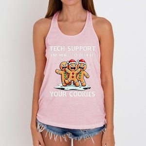 Techsupport IM Here To Delete Your Cookies Christmas Tshi Women's Knotted Racerback Tank